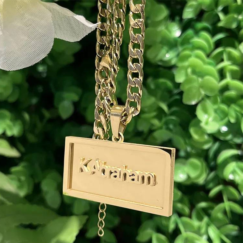 Name Necklace Custom - 男性と女性のためのヒップホップネックレス,二重層,溶接,ステンレス鋼,太いフィガロ,ウェーブ,ツイストチェーン,パーソナライズされたギフト