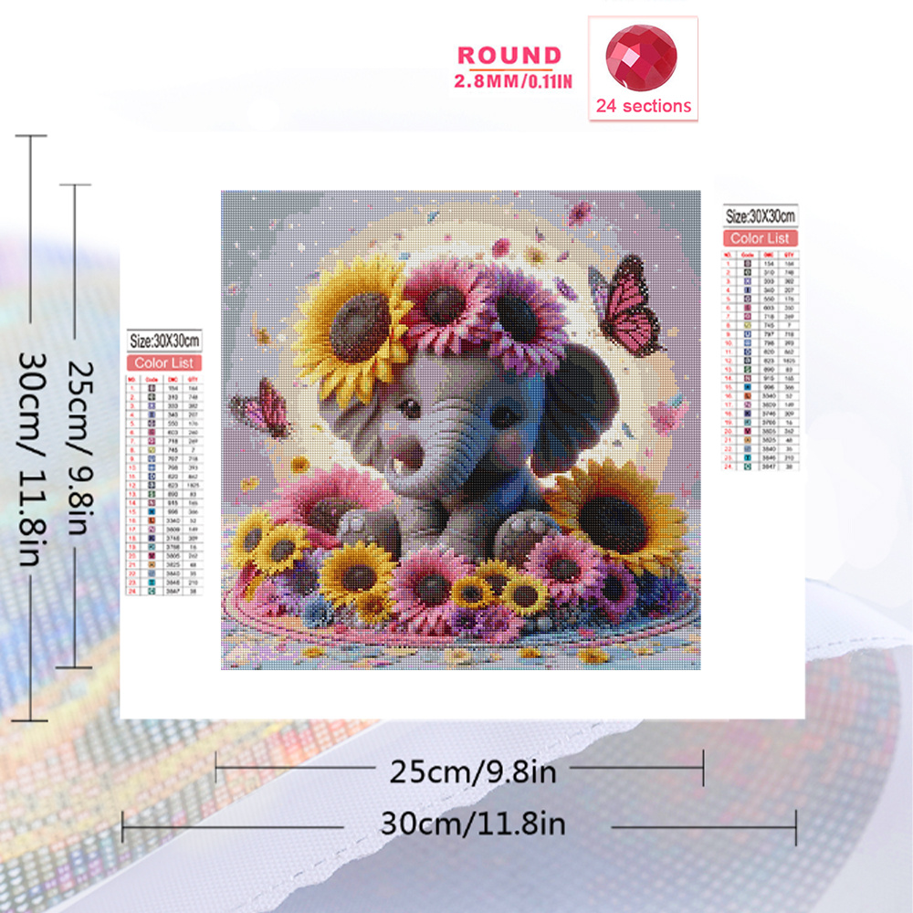 エバーシャイン-象のダイヤモンド絵画,クロスステッチキット, - Photo Mosaic Print のレビューと価格